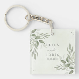Llavero Modern Sage Greenery Wedding Acrylic Keychain