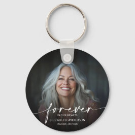 Llavero Modern Script Photo Memorial Forever in our Hearts