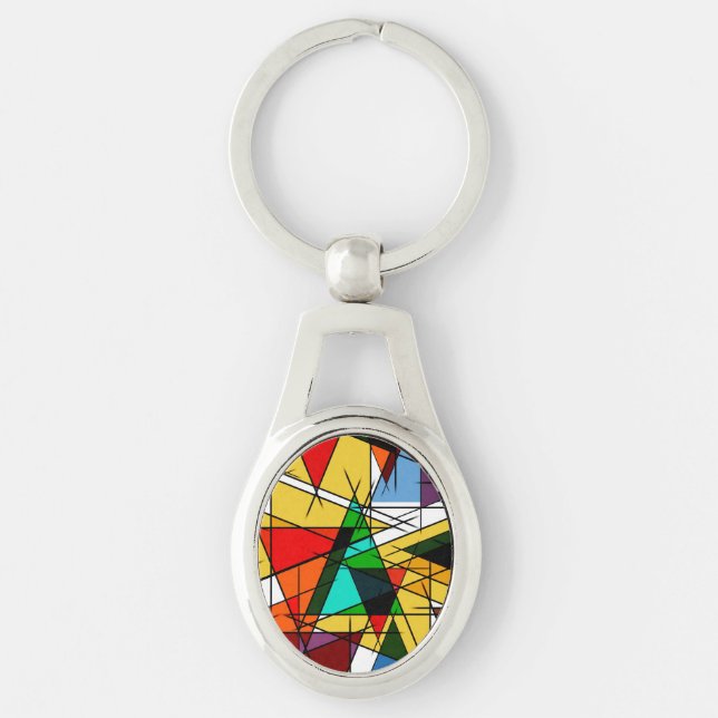 Llavero Modern Triangle Colorful Geometric  (Anverso)