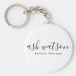 Llavero Moderna caligrafía manuscrita simple de color blan