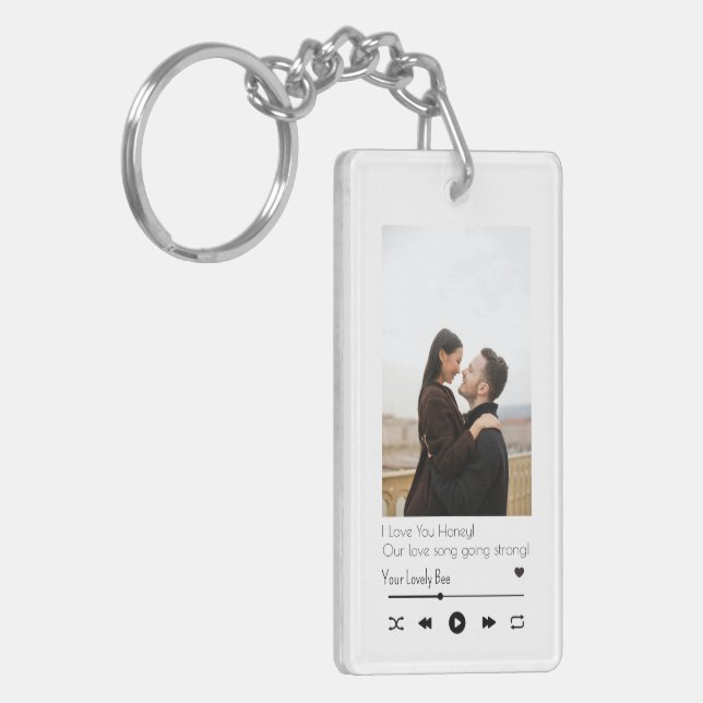 Llavero Moderna pareja romántica elegante reproductor de m (Frente Izquierda)