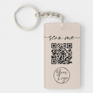 Llavero Moderna y elegante código QR Tan Keychain