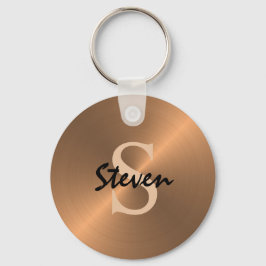 Llavero Moderna y elegante escritura Monograma Bronce metá