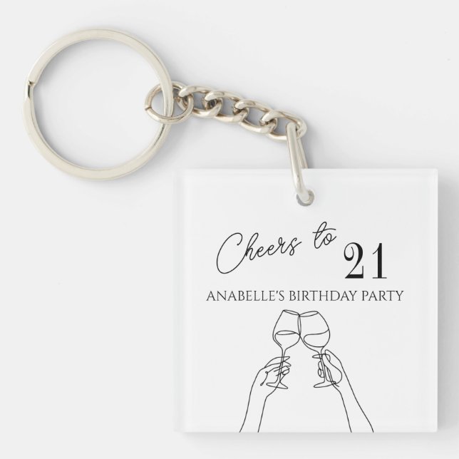 Llavero Moderna y elegante moda anima a la fiesta de cumpl (Frente)