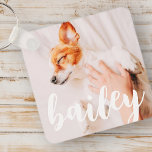 Llavero Moderna y lúdica foto de Mascota de Moda simple y<br><div class="desc">Este diseño sencillo y clásico está compuesto por tipografía de la síspera y añada una foto personalizado de su mascota.</div>