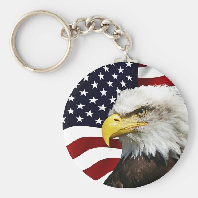 Llavero Moderno 4 de julio Bandera de Estados Unidos Águil (Frente)