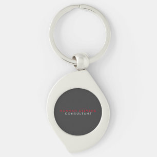 Llavero Moderno Black Gray Red Profesional Su Nombre