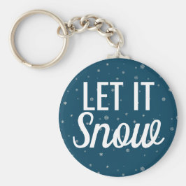Llavero Moderno deja que nieve azul con copos de nieve