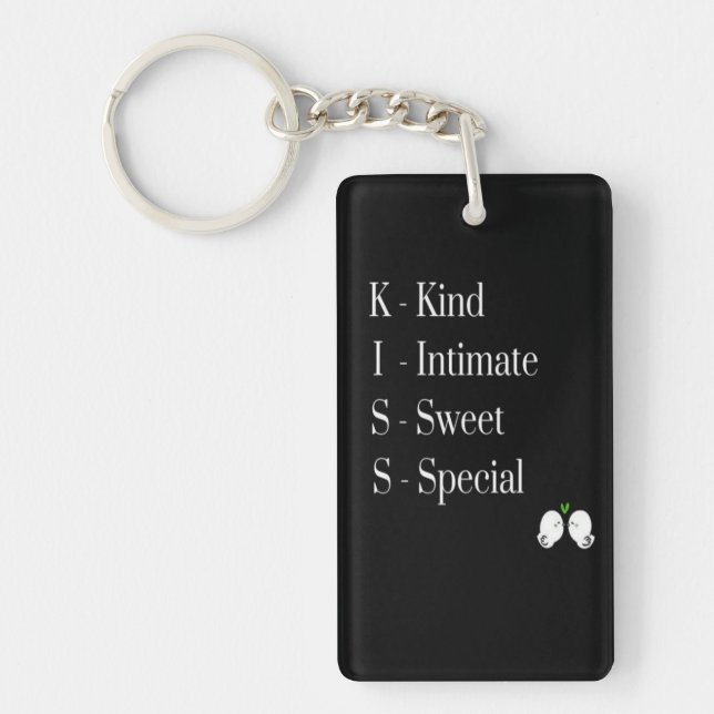 Llavero Moderno - elegante "Beso" forma completa de Keycha (Frente)