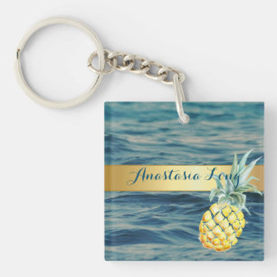 Llavero Moderno, Elegante, Playa, Ver, Piña