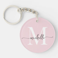 Moderno Elegante Script de Nombre Monograma Rosa R