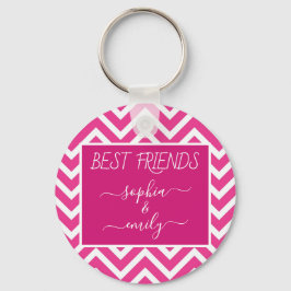 Llavero Moderno guión de los mejores amigos nombre Chevron