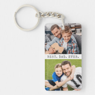Llavero Moderno MEJOR PAPÁ DEL MUNDO 2 Fotos Personalizada