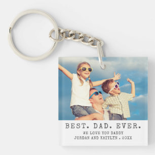 Llavero Moderno MEJOR PAPÁ DEL MUNDO 2 Fotos Personalizada