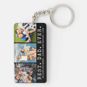 Llavero Moderno MEJOR PAPÁ DEL MUNDO 3 Fotos Personalizada
