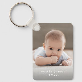 Llavero Moderno Mínimo 2 Foto Sobreposición de texto blanc