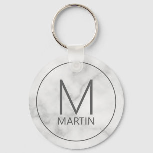 Llavero Moderno Monograma personalizado y cadena de nombre
