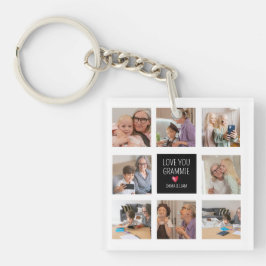 Llavero Moderno Personalizado de Collage de fotos simple e