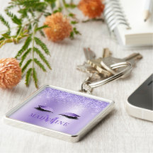 Moderno Purpurina de monograma de moda púrpura