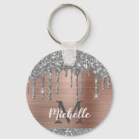 Moderno Purpurina Monogramado Plata gotea Metaliza