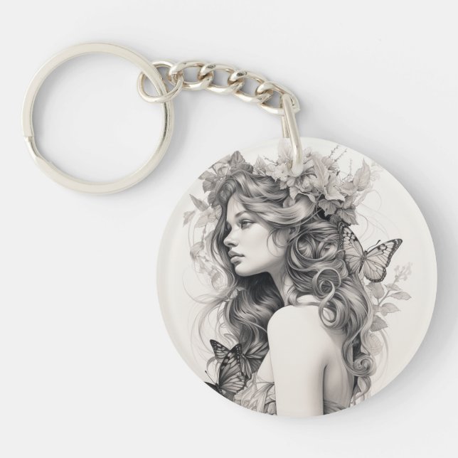 Llavero Moderno, raro regalo recién casado para su esposa (Frente)