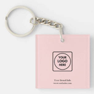 Llavero moderno rosa sonrojado Logotipo de negoc