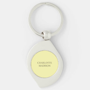 Llavero Moderno Simple Crema Tendencia Minimalista Nombre
