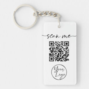 Llavero Moderno y elegante código QR Keychain blanco