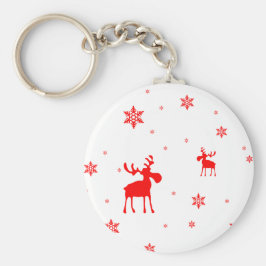 Llavero Modernos y simples copos de nieve de alce rojo