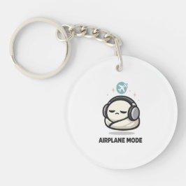 Llavero Modo Avión Activado - Personaje Cansado con Auricu