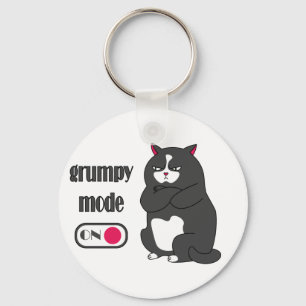 Llavero Modo gruñón en gato gordo gracioso