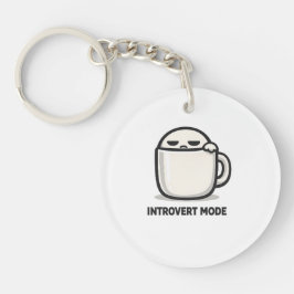 Llavero Modo Introvertido Activado - Personaje Cansado y A