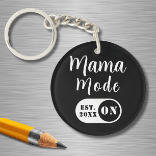 Llavero Modo Mamá ACTIVADO, Año Est , Mamá Negra Personali
