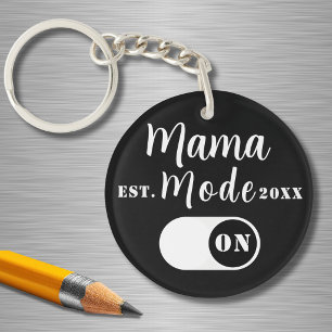 Llavero Modo Mamá ACTIVADO Recuerdo, Año de Est, Mamá Pers