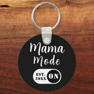 Llavero Modo Mamá Personalizada ACTIVADO, Año Est., Mamá N