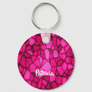 Llavero Modos de piedra rosa con motivos