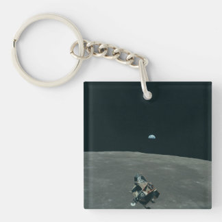 Llavero Módulo Lunar Apolo y salida de la Tierra sobre la 