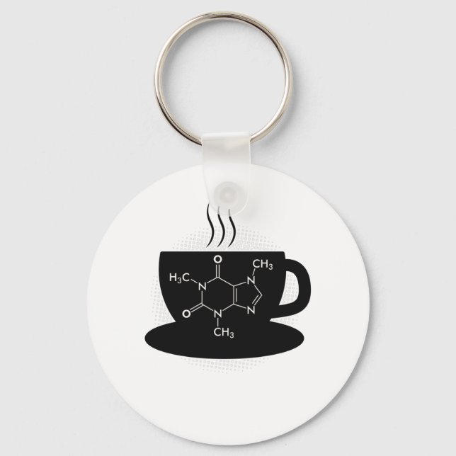 Llavero Molécula de cafeína química (Anverso)