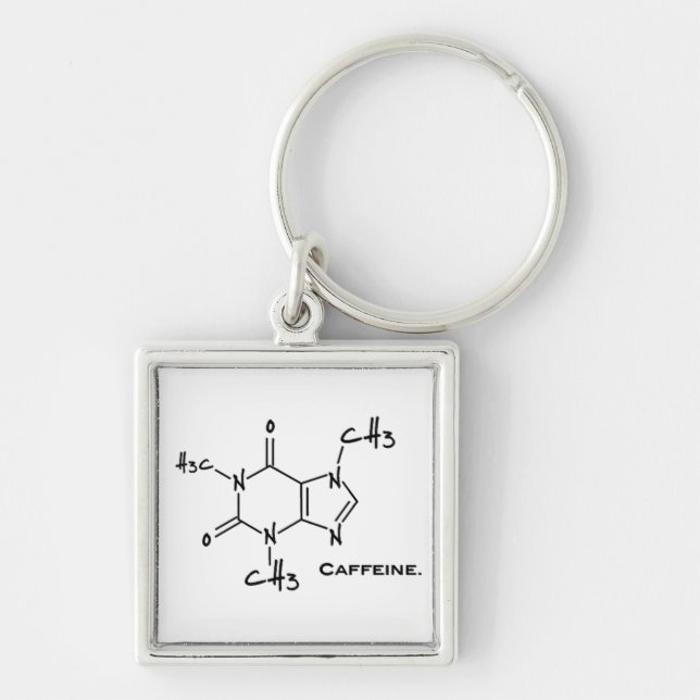 Llavero Molécula de Caffiene (estructura química) (Frente)