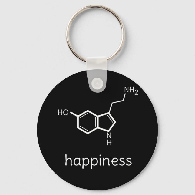 Llavero moléculas de serotonina de felicidad (Anverso)