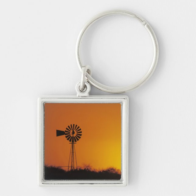Llavero Molino de viento al atardecer, Sinton, Texas, EE.  (Frente)