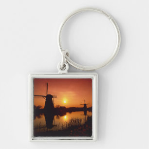 Llavero Molinos de viento al atardecer, Kinderdijk, Países