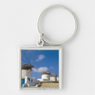 Llavero Molinos de viento hermosos en la isla de Mykonos,