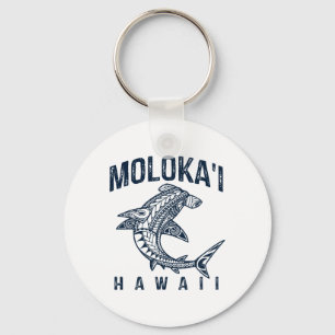 Llavero Molokai Hawaii Tril Tiburón Polinesio Hawaiano Pla