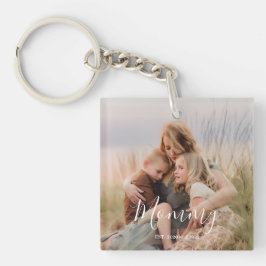 Llavero Mom Established Modern Elegant Script Photo 