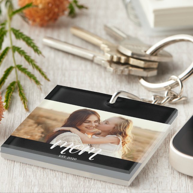 Llavero Mom Established Modern Script Photo Keychain (Subido por el creador)