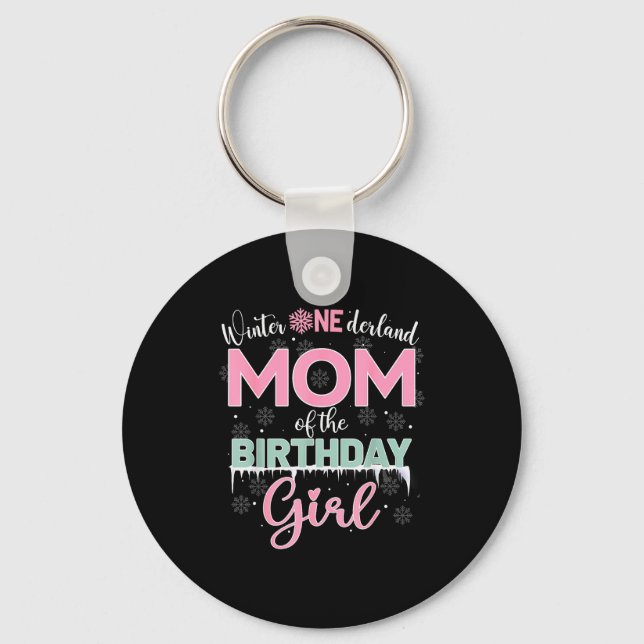 Llavero Mom Of The Birthday Girl Shirt Winter Onederland F (Anverso)