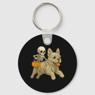 Llavero Momia en Esqueleto Perro Bulldog Francés Halloween