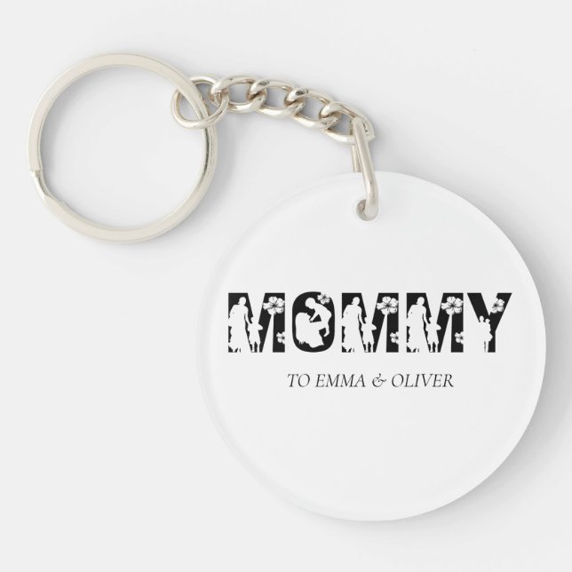 Llavero Mommy | Unique Mom Mother's Day Kids Names (Frente)