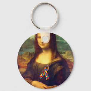 Llavero Mona Lisa Con Cinta De Rompecabezas